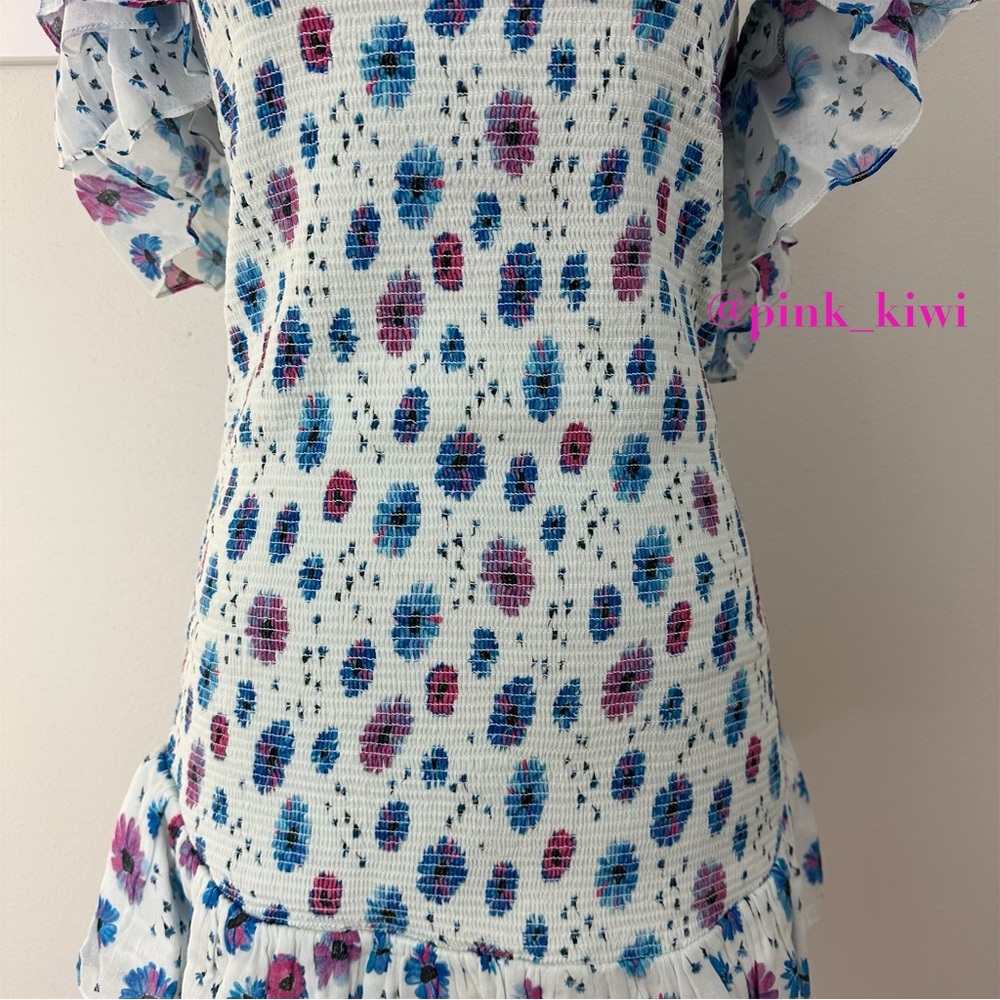 LoveShackFancy Kodie Smocked Ruffle Floral Mini Dress - Picture 3 of 17